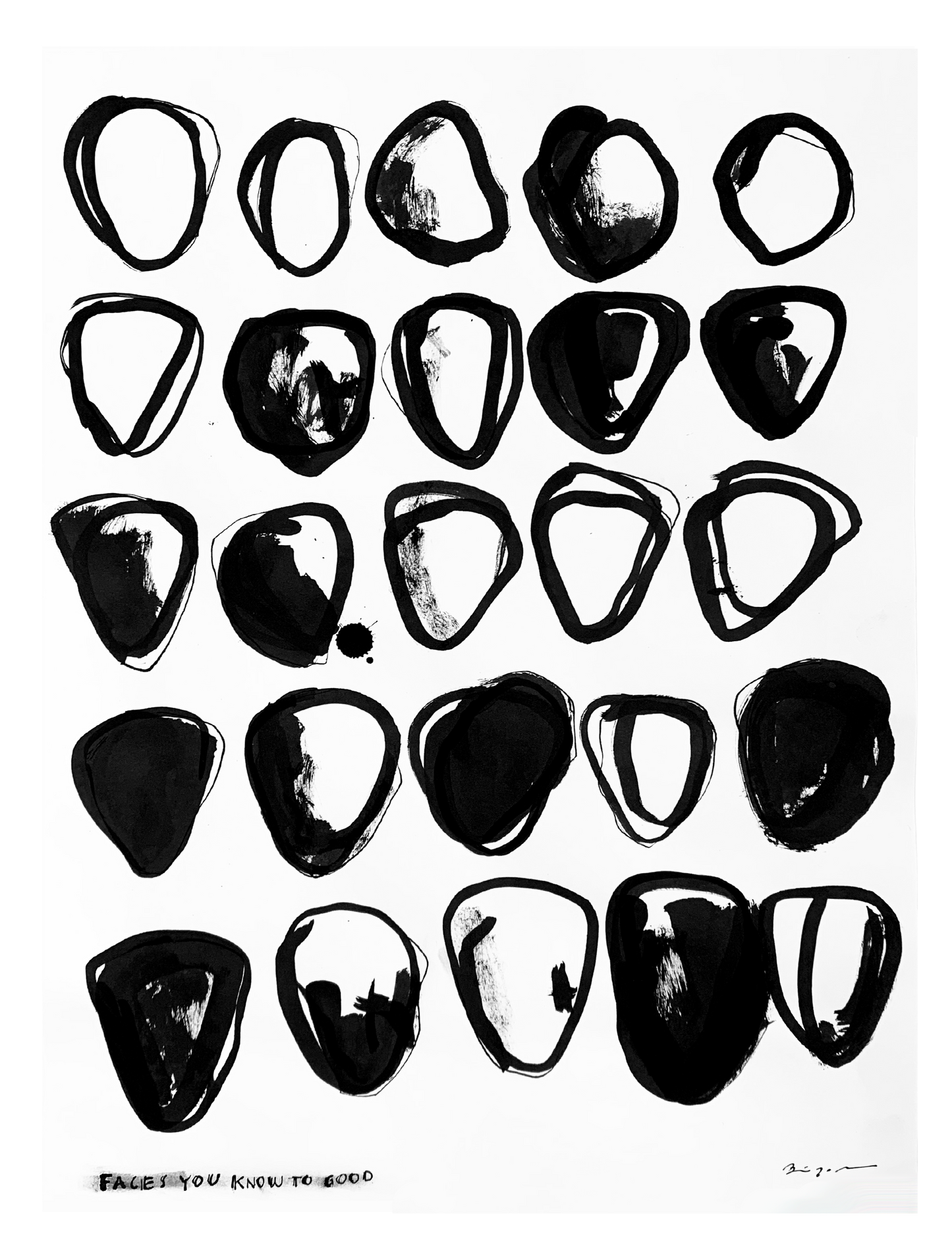 PEOPLE - Original ink paintinG - BineJoMo Studio